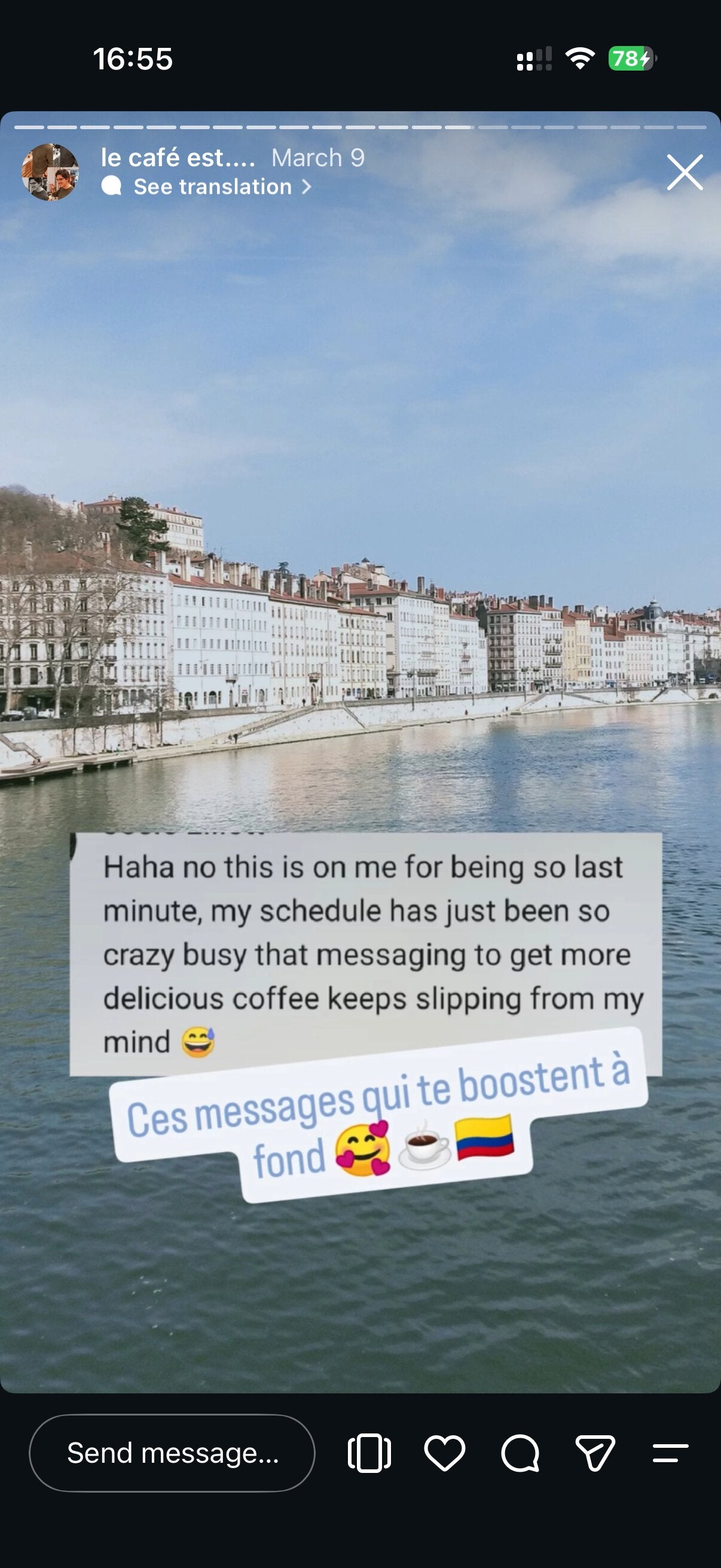 Message reçu via Instagram